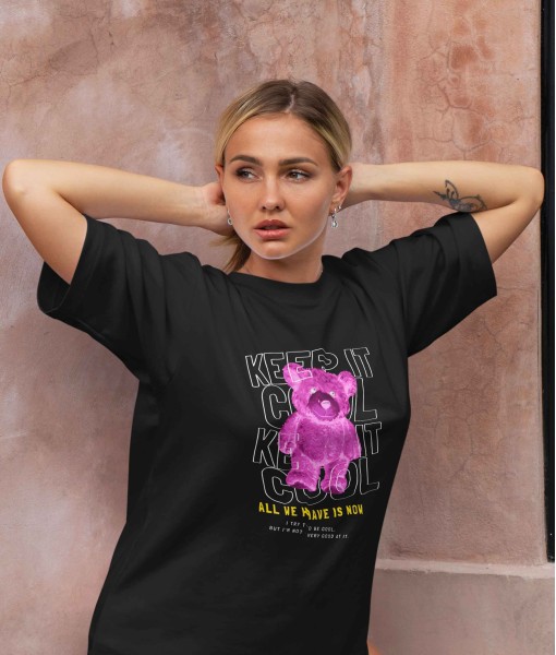Дамска тениска с щампа Мечета Keep it cool